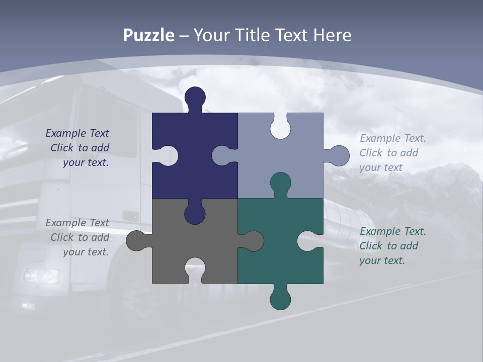 Truck Driving At Dusk/Motion Blur PowerPoint Template