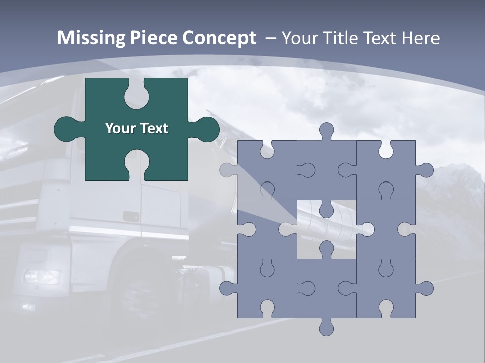 Truck Driving At Dusk/Motion Blur PowerPoint Template