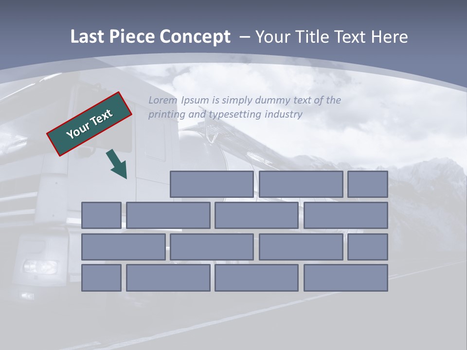 Truck Driving At Dusk/Motion Blur PowerPoint Template