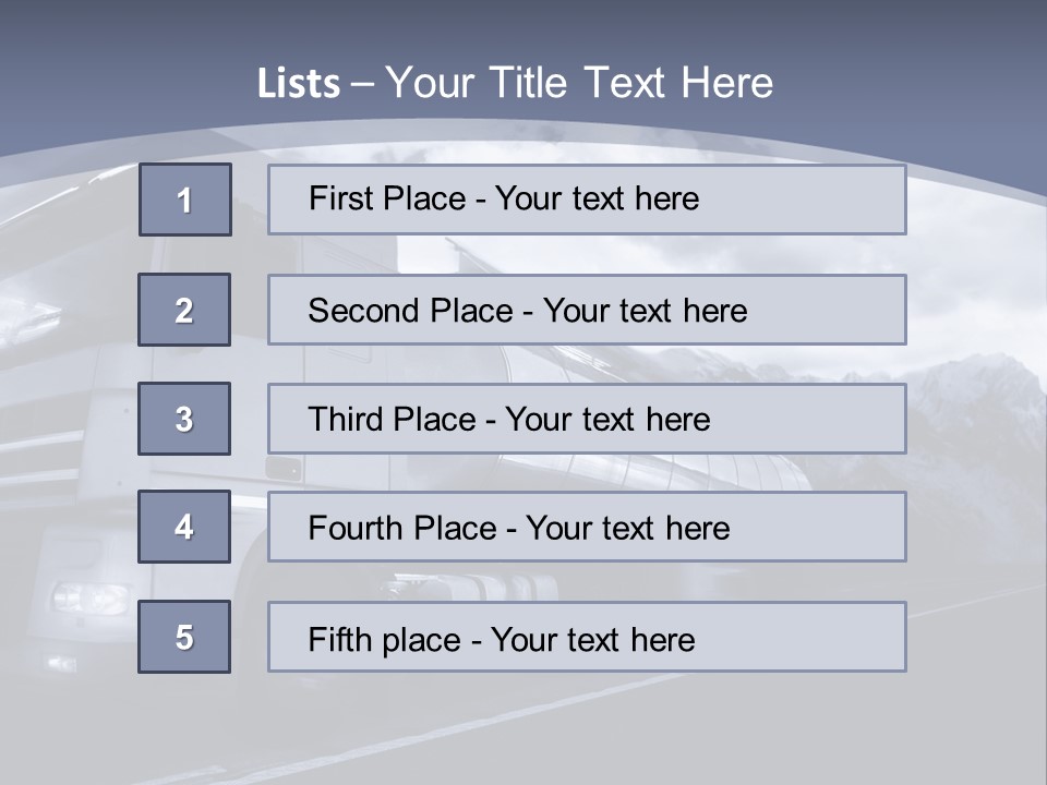 Truck Driving At Dusk/Motion Blur PowerPoint Template