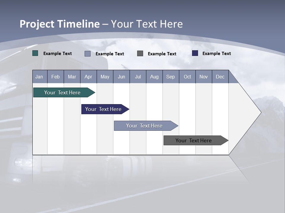 Truck Driving At Dusk/Motion Blur PowerPoint Template