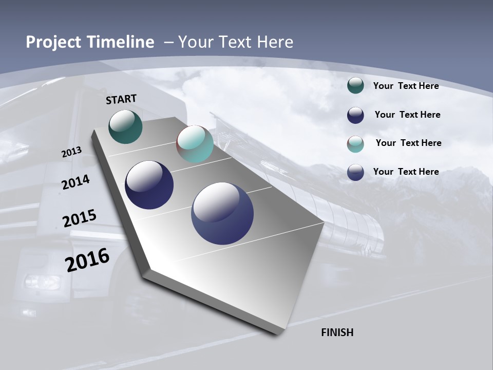 Truck Driving At Dusk/Motion Blur PowerPoint Template