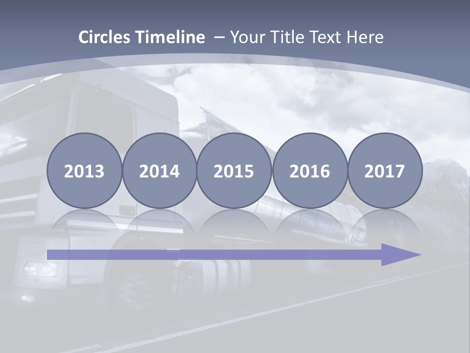 Truck Driving At Dusk/Motion Blur PowerPoint Template