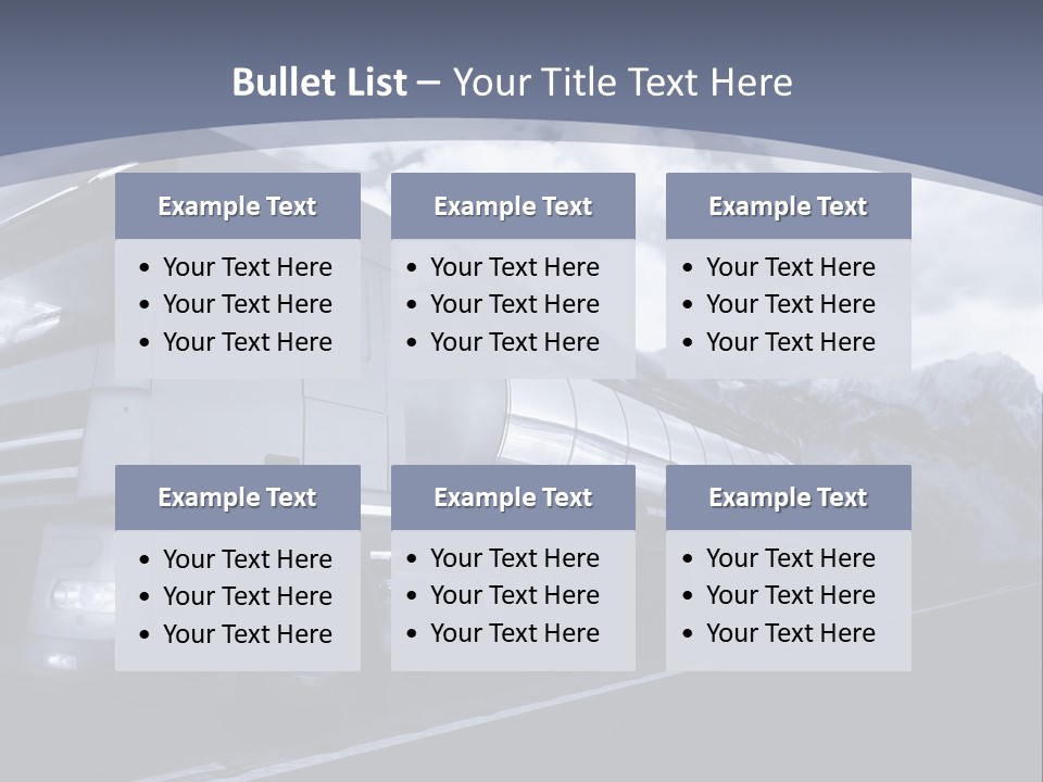 Truck Driving At Dusk/Motion Blur PowerPoint Template