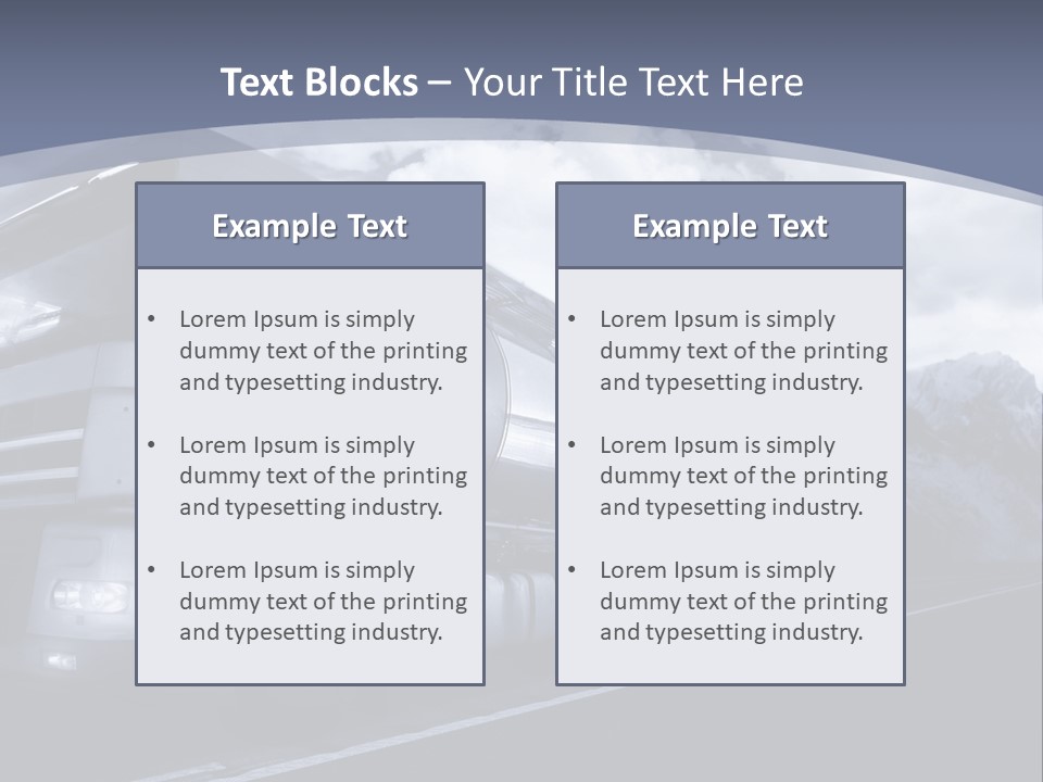 Truck Driving At Dusk/Motion Blur PowerPoint Template