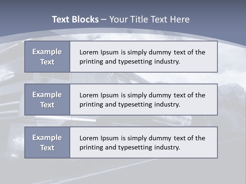 Truck Driving At Dusk/Motion Blur PowerPoint Template