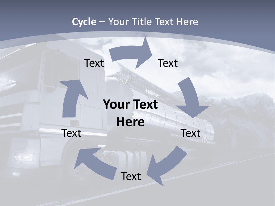 Truck Driving At Dusk/Motion Blur PowerPoint Template