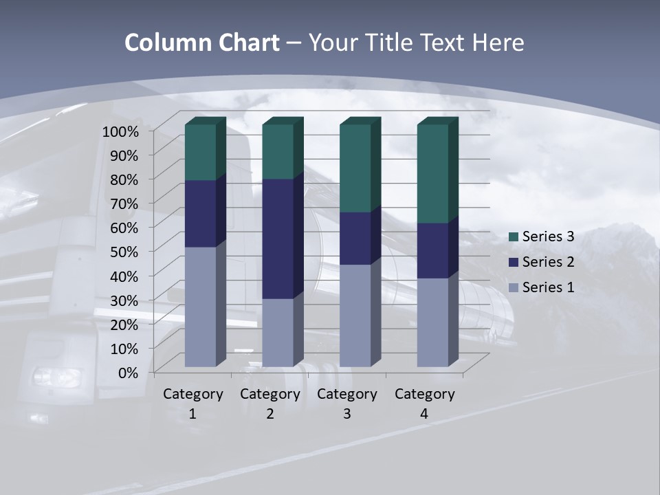 Truck Driving At Dusk/Motion Blur PowerPoint Template