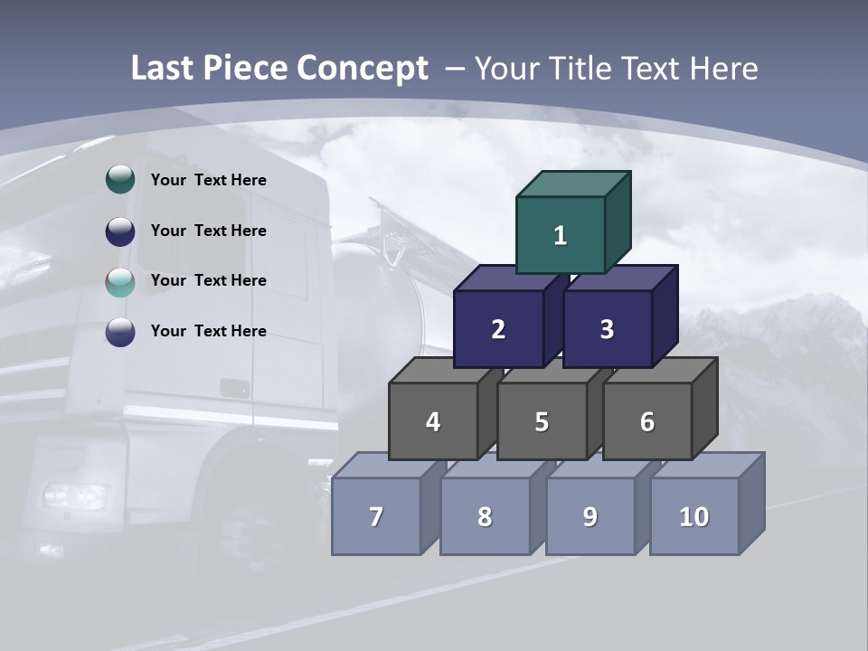 Truck Driving At Dusk/Motion Blur PowerPoint Template