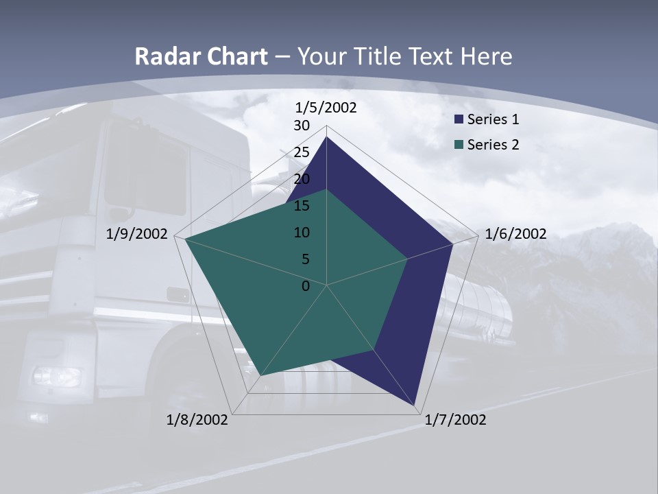 Truck Driving At Dusk/Motion Blur PowerPoint Template