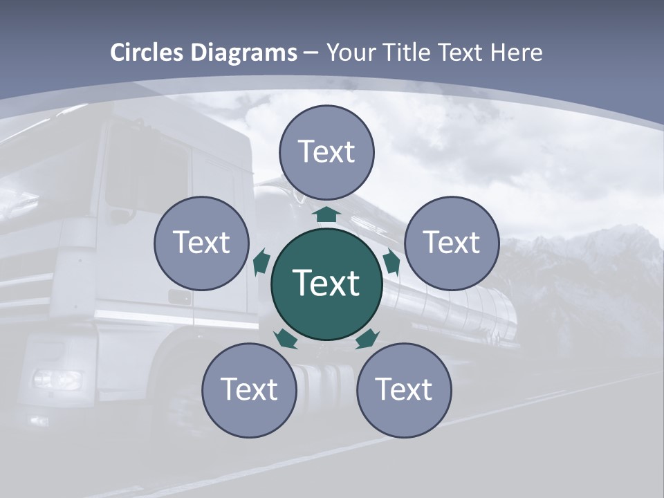 Truck Driving At Dusk/Motion Blur PowerPoint Template