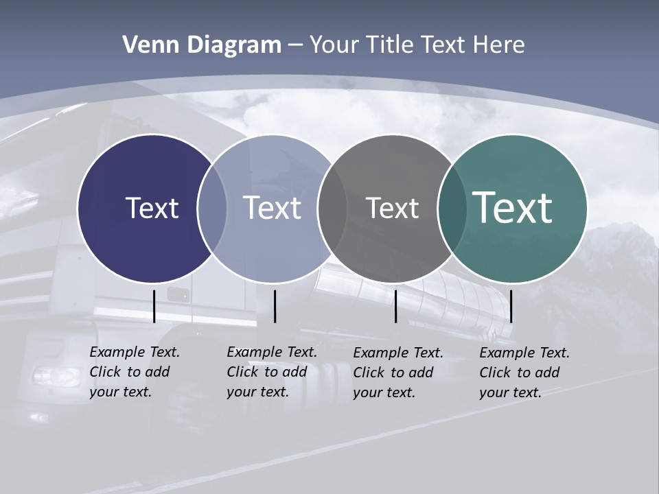 Truck Driving At Dusk/Motion Blur PowerPoint Template