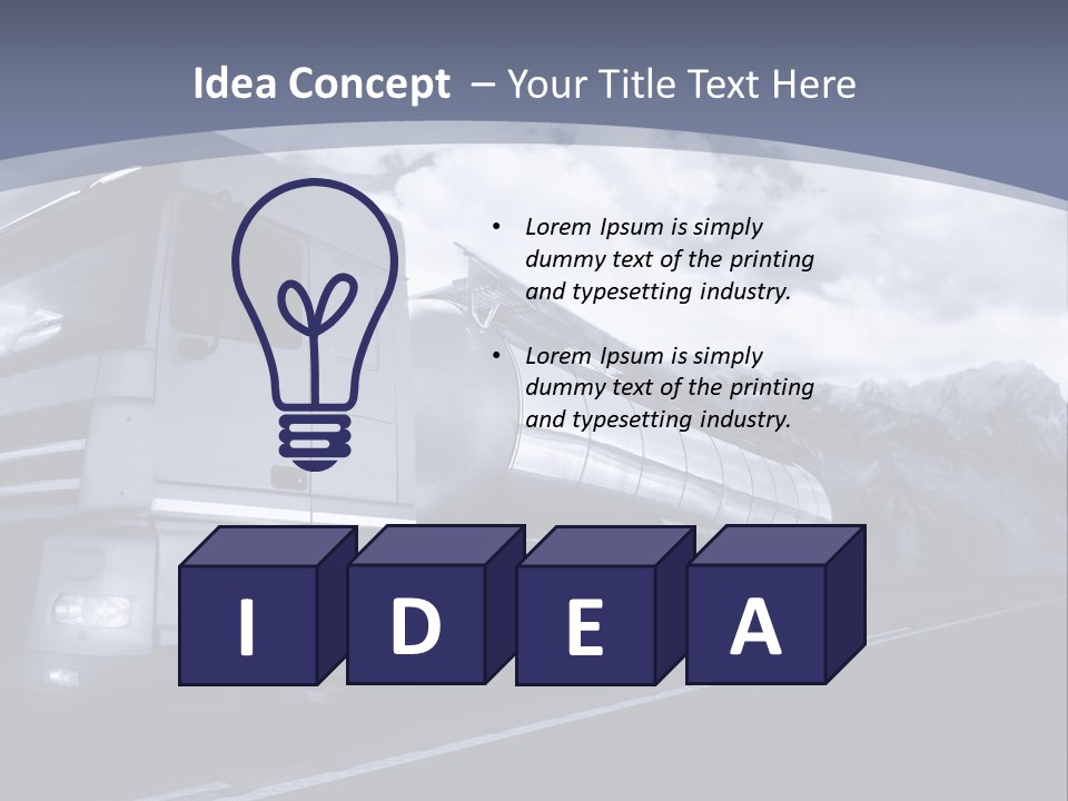 Truck Driving At Dusk/Motion Blur PowerPoint Template