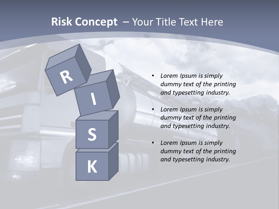 Truck Driving At Dusk/Motion Blur PowerPoint Template