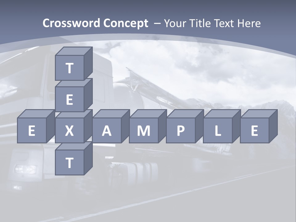Truck Driving At Dusk/Motion Blur PowerPoint Template