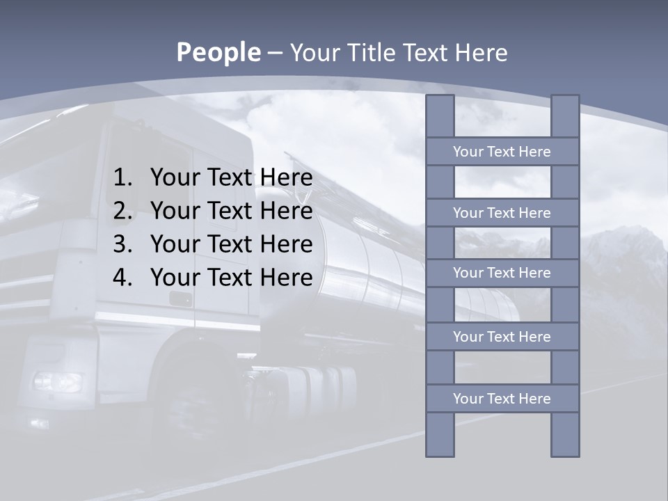 Truck Driving At Dusk/Motion Blur PowerPoint Template