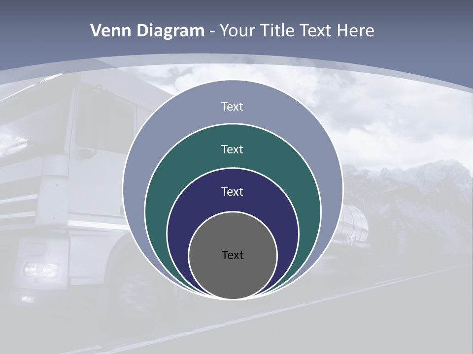 Truck Driving At Dusk/Motion Blur PowerPoint Template