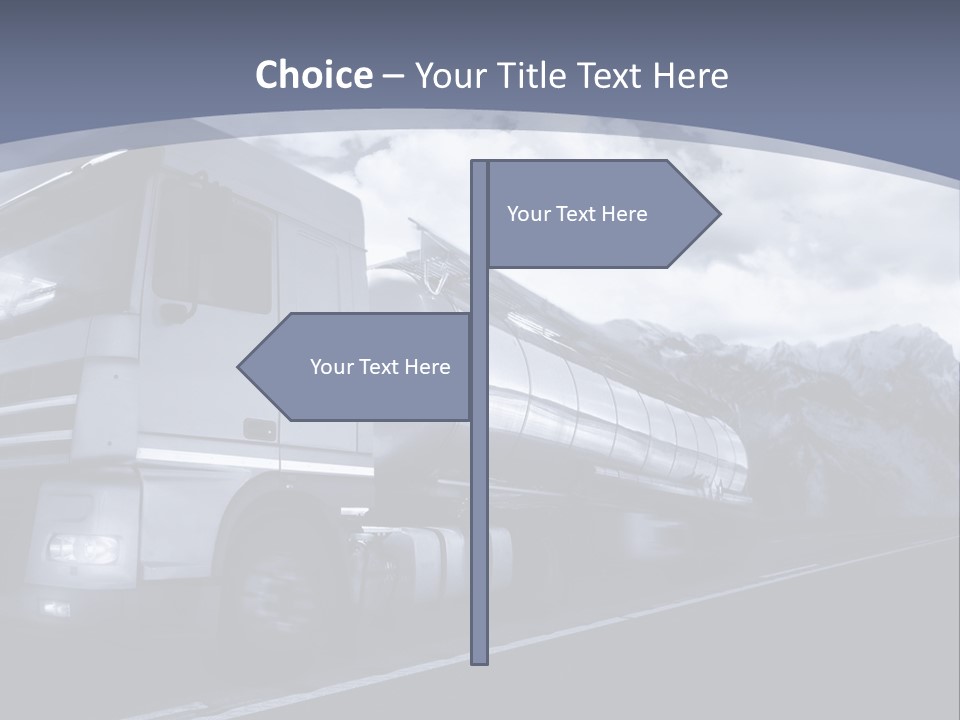 Truck Driving At Dusk/Motion Blur PowerPoint Template