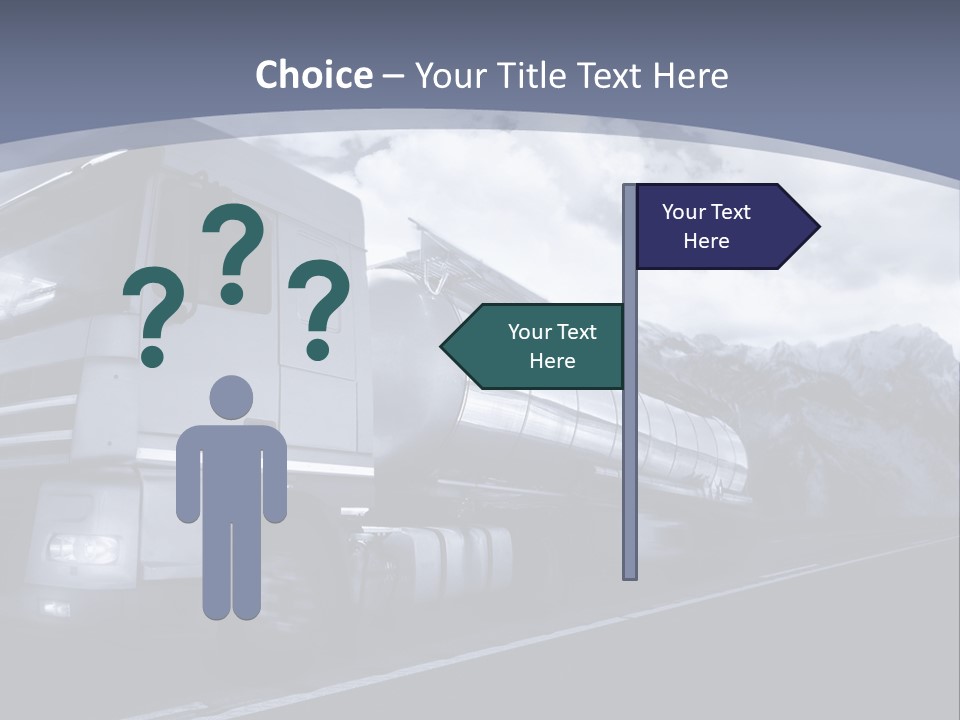 Truck Driving At Dusk/Motion Blur PowerPoint Template