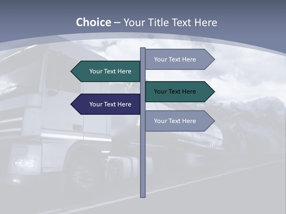 Truck Driving At Dusk/Motion Blur PowerPoint Template