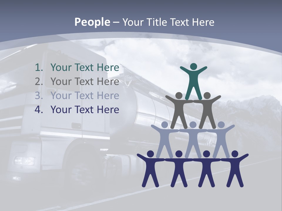 Truck Driving At Dusk/Motion Blur PowerPoint Template