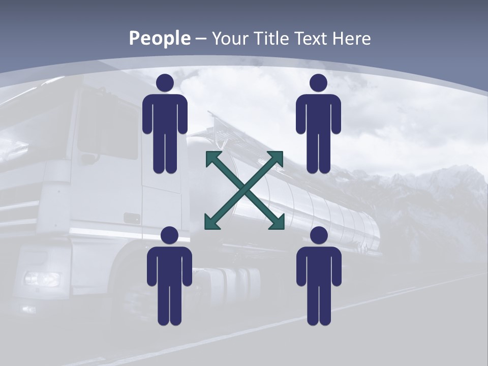 Truck Driving At Dusk/Motion Blur PowerPoint Template