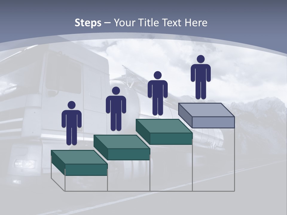 Truck Driving At Dusk/Motion Blur PowerPoint Template