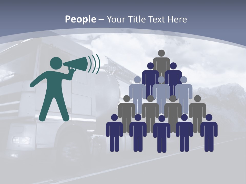 Truck Driving At Dusk/Motion Blur PowerPoint Template