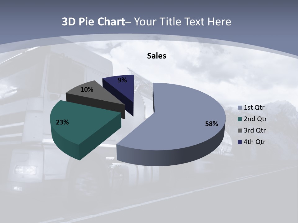 Truck Driving At Dusk/Motion Blur PowerPoint Template