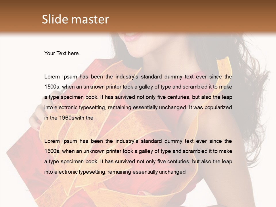 Sexy Girl Smiles And Holding A Gift In Packing PowerPoint Template