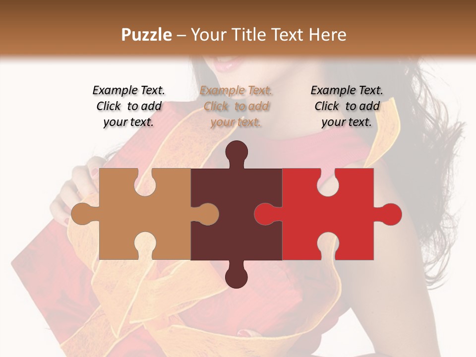 Sexy Girl Smiles And Holding A Gift In Packing PowerPoint Template