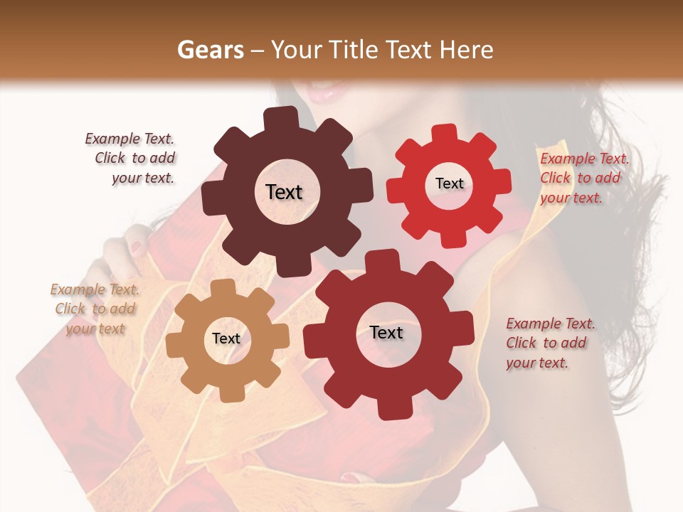 Sexy Girl Smiles And Holding A Gift In Packing PowerPoint Template