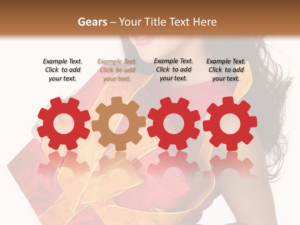 Sexy Girl Smiles And Holding A Gift In Packing PowerPoint Template