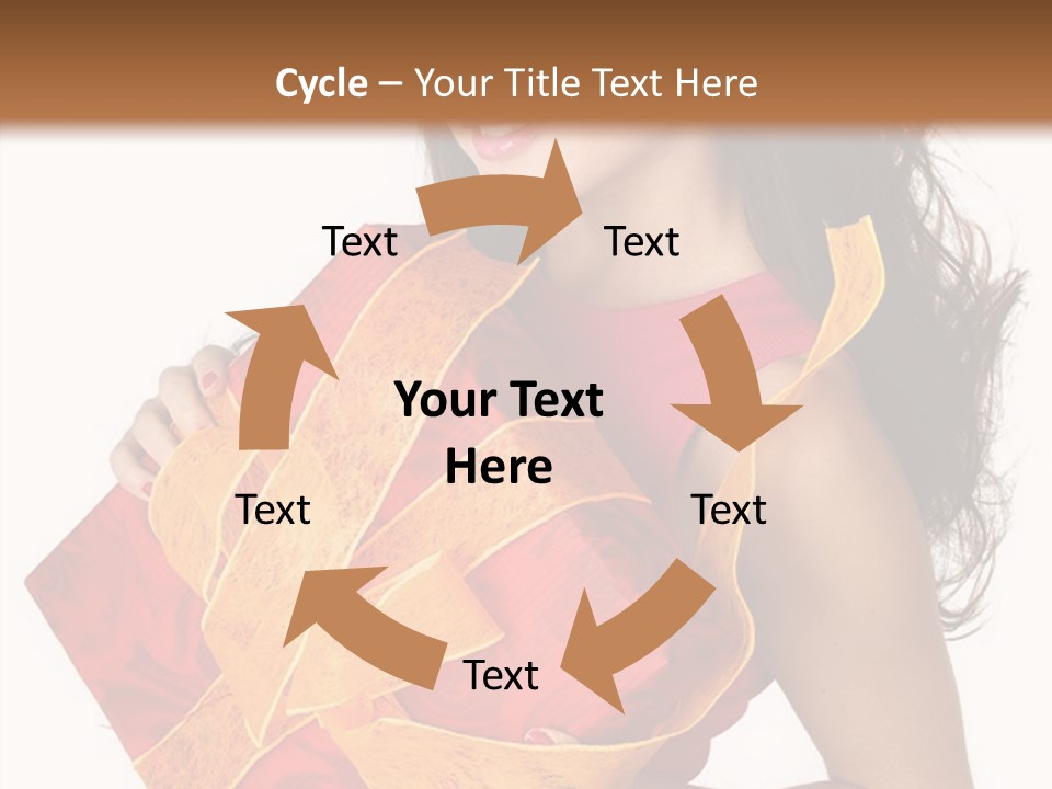 Sexy Girl Smiles And Holding A Gift In Packing PowerPoint Template