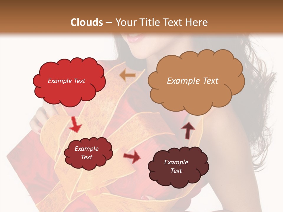 Sexy Girl Smiles And Holding A Gift In Packing PowerPoint Template