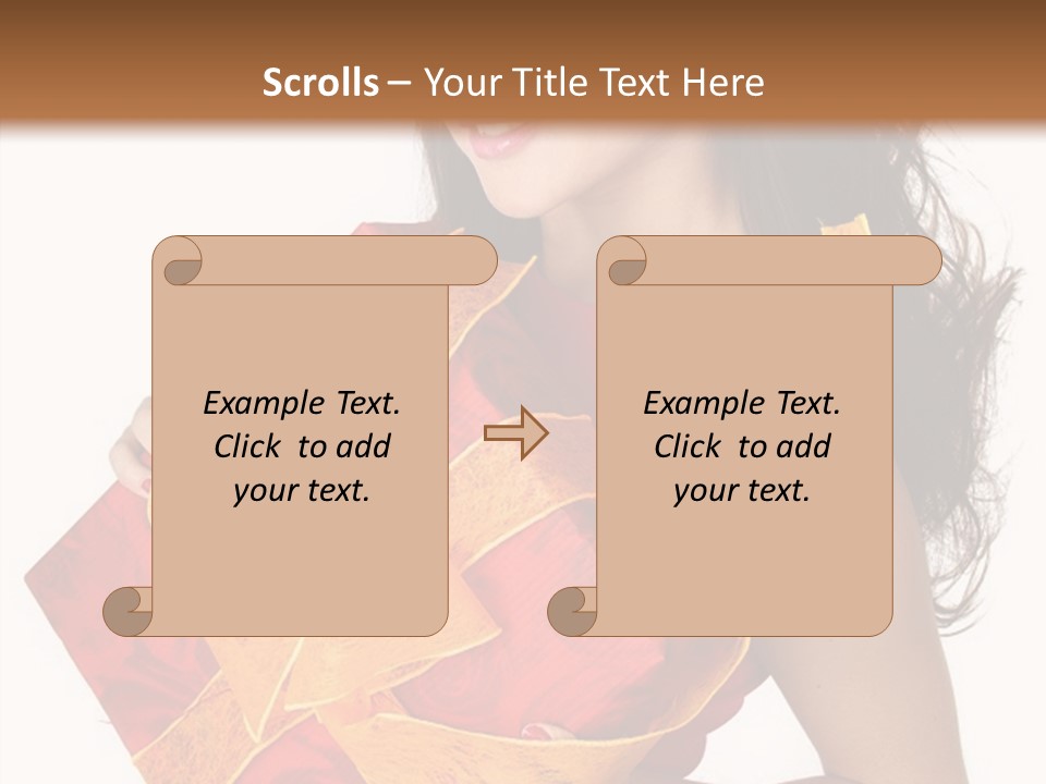 Sexy Girl Smiles And Holding A Gift In Packing PowerPoint Template