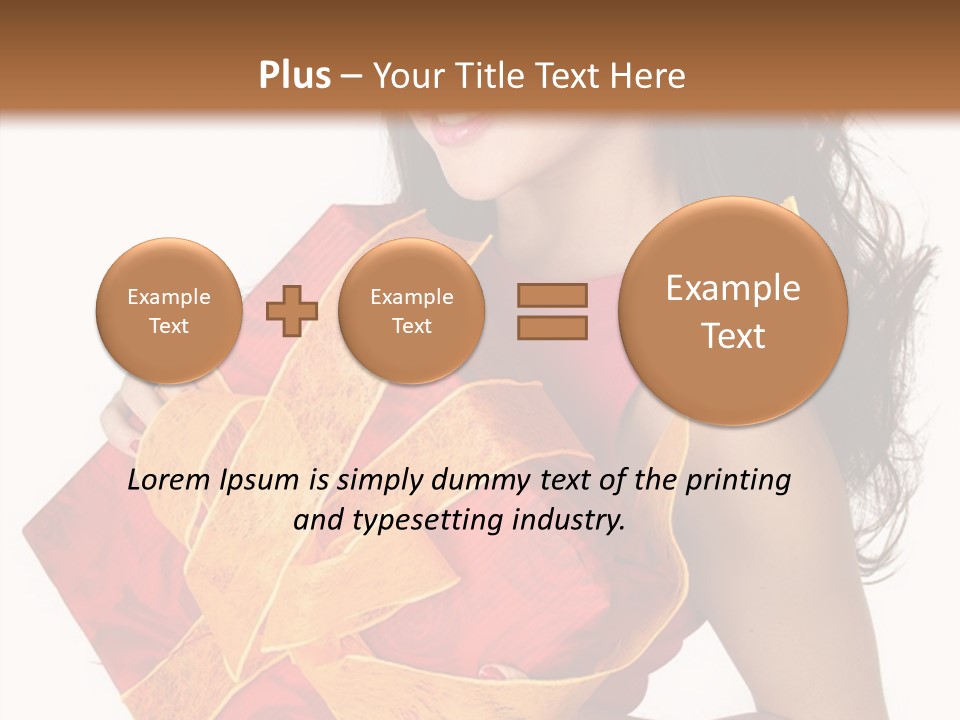 Sexy Girl Smiles And Holding A Gift In Packing PowerPoint Template