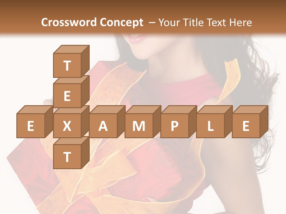 Sexy Girl Smiles And Holding A Gift In Packing PowerPoint Template