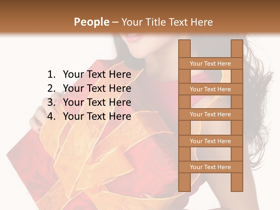 Sexy Girl Smiles And Holding A Gift In Packing PowerPoint Template