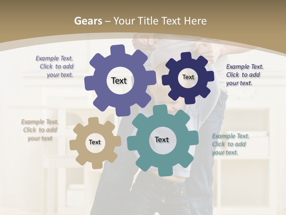 Pregnant Mother Dances Playfully With Her Son On Her Feet PowerPoint Template