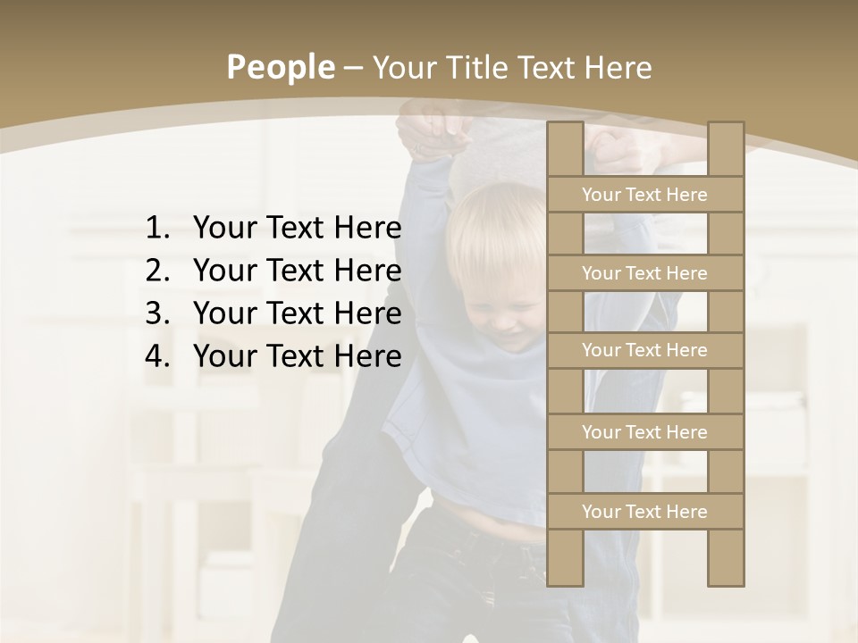 Pregnant Mother Dances Playfully With Her Son On Her Feet PowerPoint Template