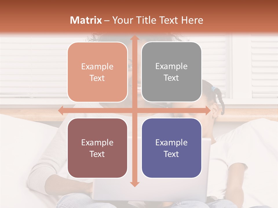 A Woman And Child Sitting On A Bed With A Laptop PowerPoint Template