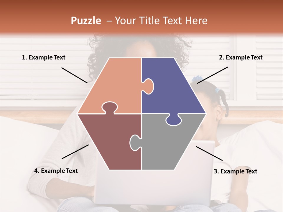 A Woman And Child Sitting On A Bed With A Laptop PowerPoint Template