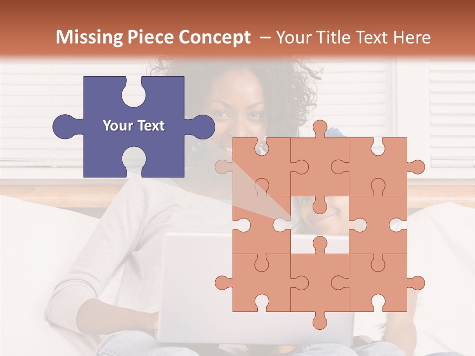 A Woman And Child Sitting On A Bed With A Laptop PowerPoint Template