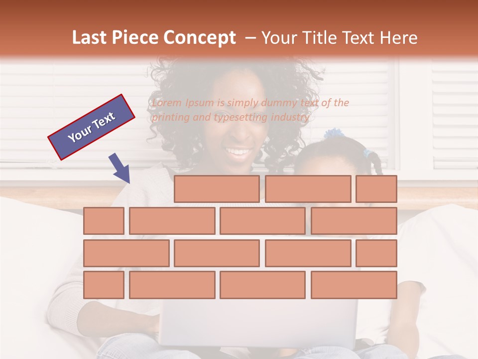 A Woman And Child Sitting On A Bed With A Laptop PowerPoint Template