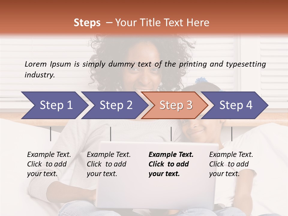 A Woman And Child Sitting On A Bed With A Laptop PowerPoint Template