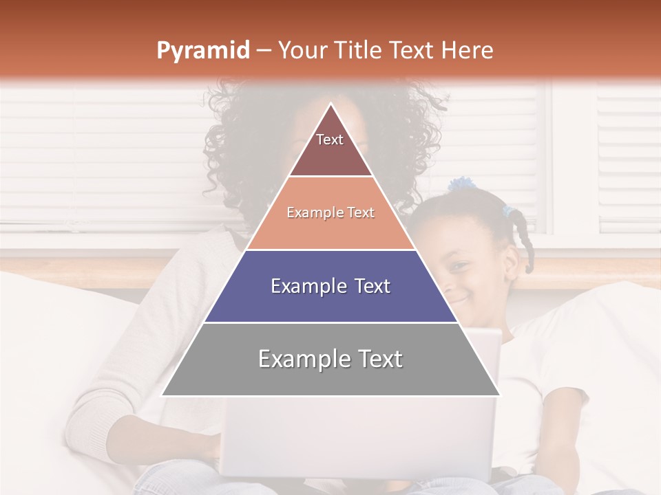 A Woman And Child Sitting On A Bed With A Laptop PowerPoint Template