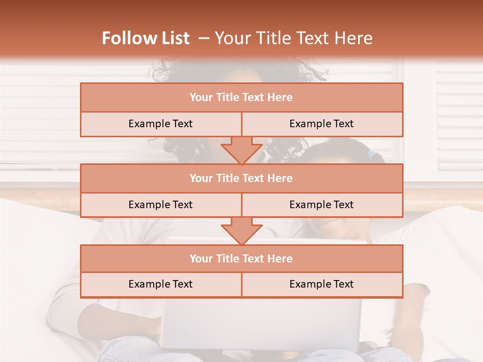A Woman And Child Sitting On A Bed With A Laptop PowerPoint Template