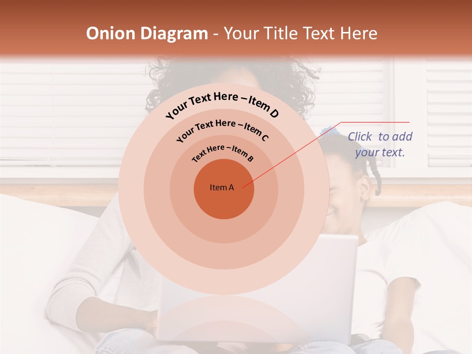 A Woman And Child Sitting On A Bed With A Laptop PowerPoint Template