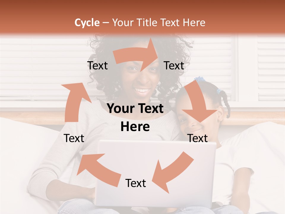 A Woman And Child Sitting On A Bed With A Laptop PowerPoint Template